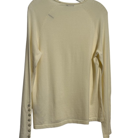 J. McLaughlin Cream Sweater with Button Sleeves - L - Picture 8 of 9